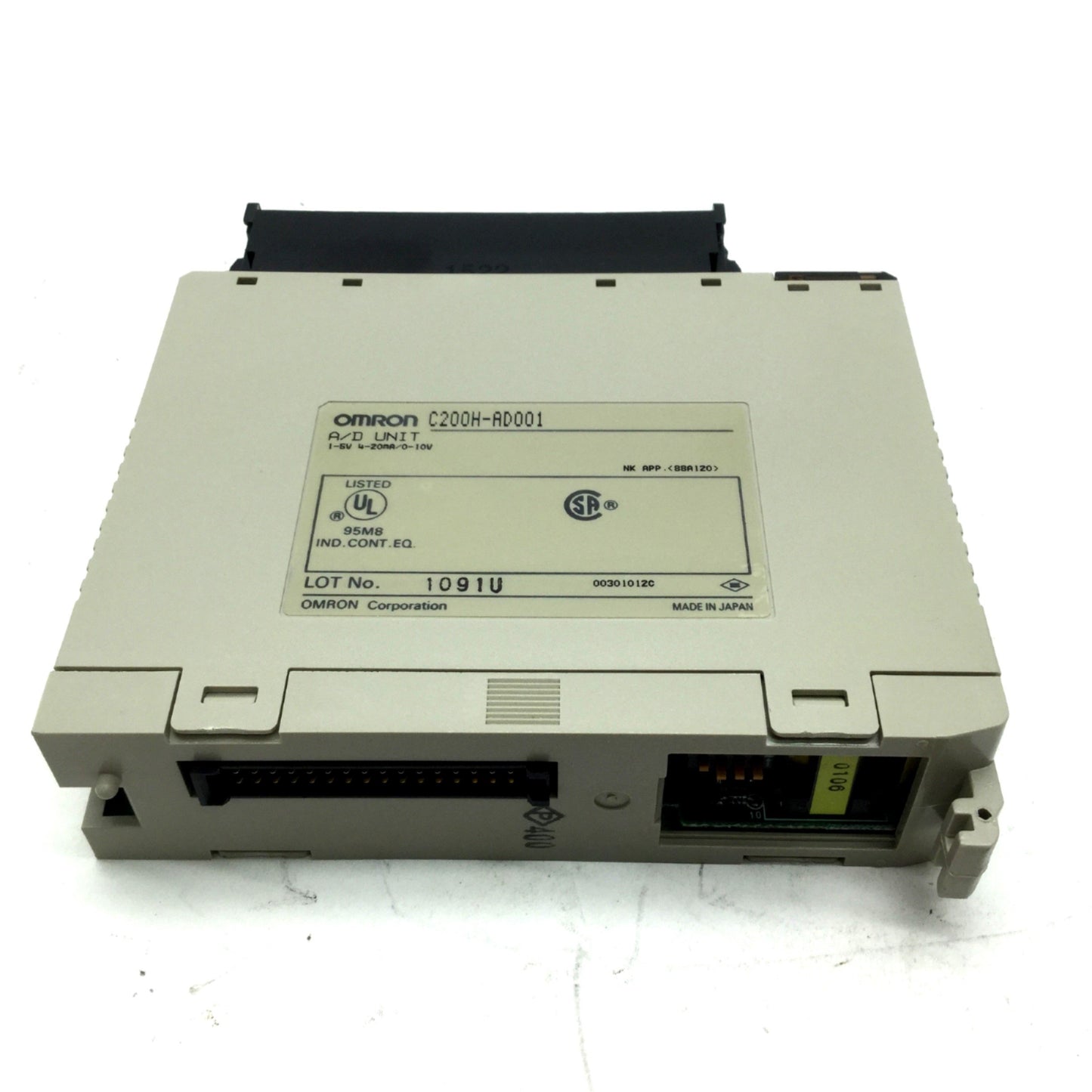 Used Omron C200HS-AD001 Analog Input Module In 4, 1-5V 4-20mA/0-10V 12-Bit Resolution