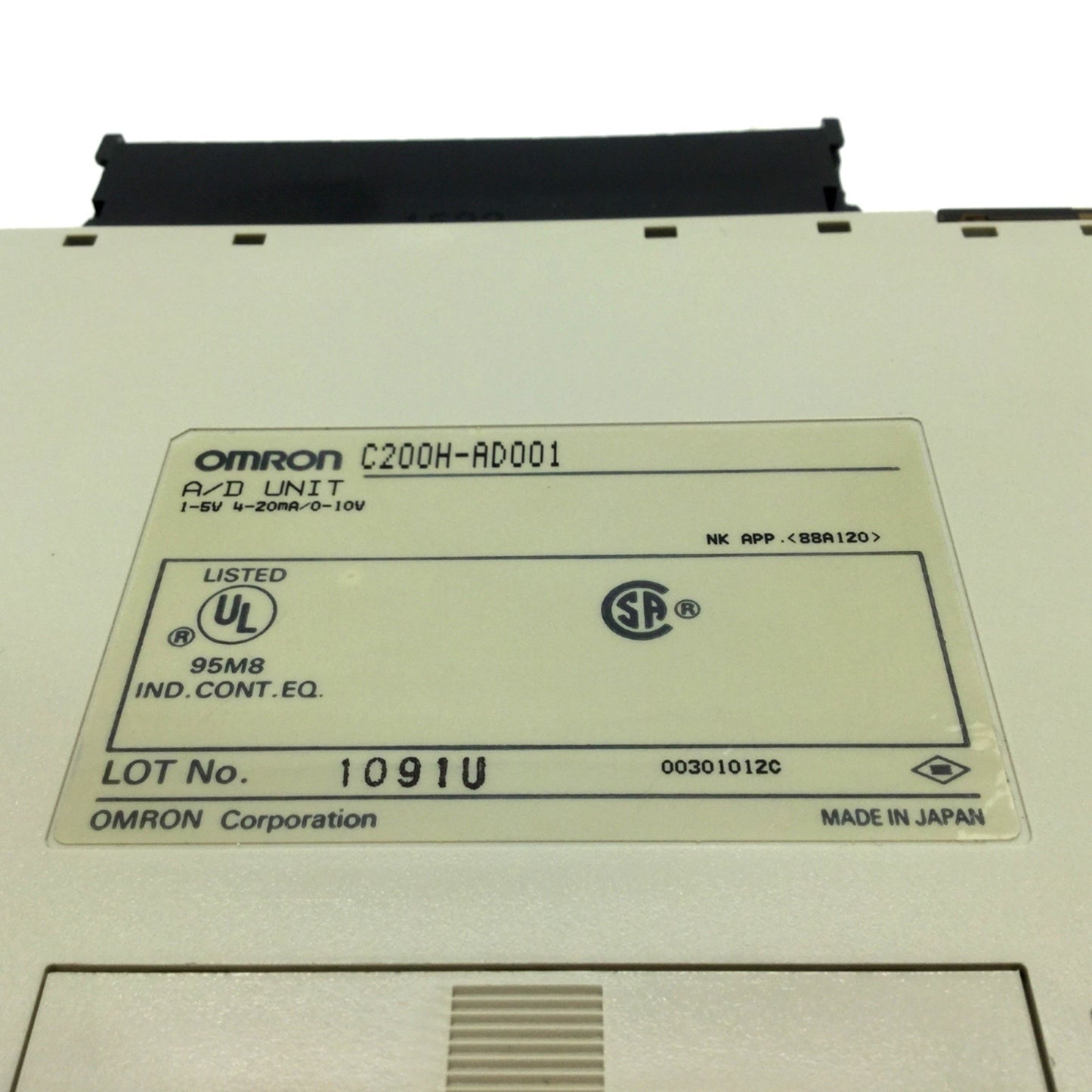 Used Omron C200HS-AD001 Analog Input Module In 4, 1-5V 4-20mA/0-10V 12-Bit Resolution