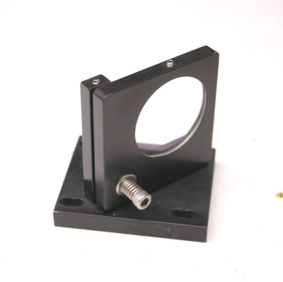 Used 90 Degree Adjustable Laser Mirror Holder, 35mm Diameter, 60mm x 50mm Base