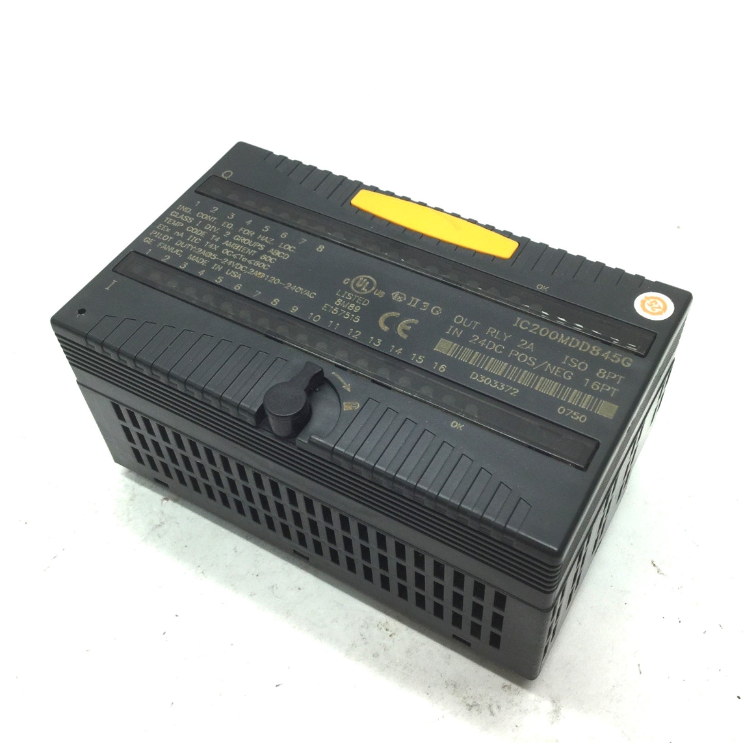 Used GE Fanuc IC200MDD845G Mixed I/O Module Block, Relay Out: 8PT, Inputs: 16pt 24VDC