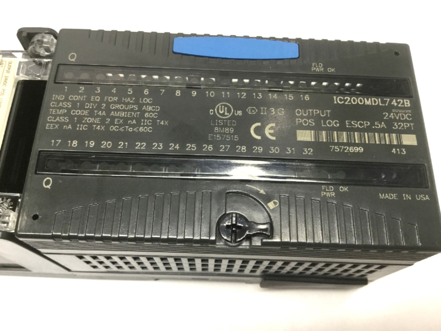 Used GE Fanuc IC200MDL742B VersaMax Positive Logic Output Module, 32-Point, 24VDC