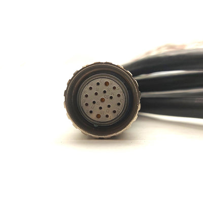 Used Servo Encoder/Feedback Cable, M23 19-Pin Round Female to 18x 22AWG Leads, 7'