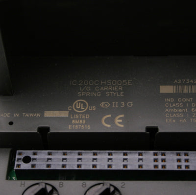 Used GE Fanuc IC200CHS005E I/O Carrier, Spring-Style, Input: 120VAC