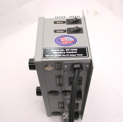 Used TS Engineering ST-1940 Dual Vibratory Feeder Controller, 120VAC, 15A, 50/60Hz