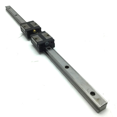 Used THK Linear Guide Rail Length: 400mm & Set of 2 SSR15 UP5L51 Carriage Blocks