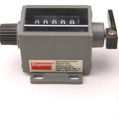 Used Dayton 6X157A Mechanical Counter, 5-Digit, Manual Reset, 00000-99999