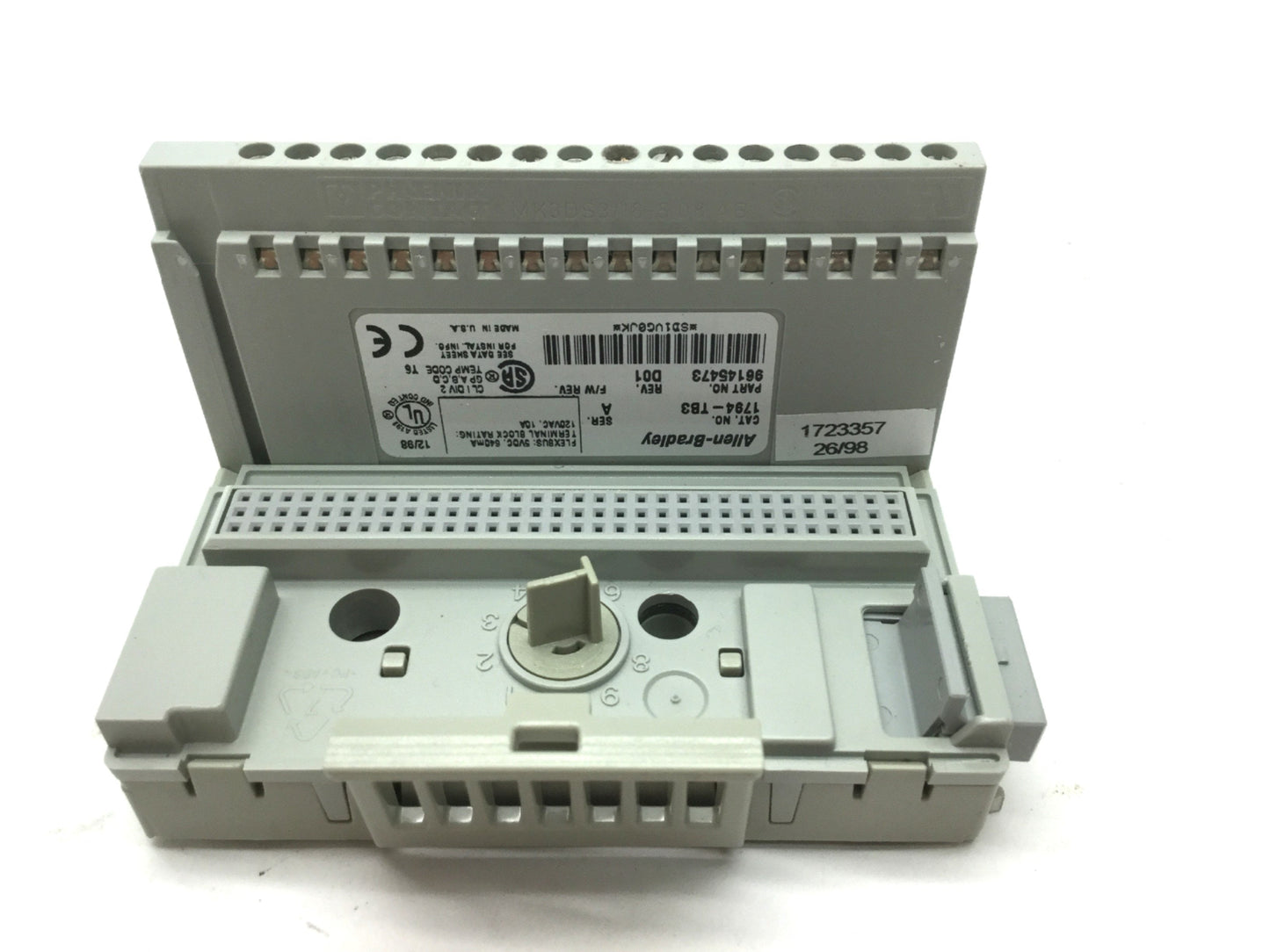 Used Allen Bradley Flex I/O Input Module 16-Ch 1794-IV16 W/ 1794-TB3 Terminal Base