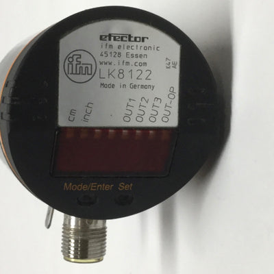 Used IFM Efector LK8122 Electronic Level Sensor, 264mm Probe, 24VDC, 4-Output PNP/NPN