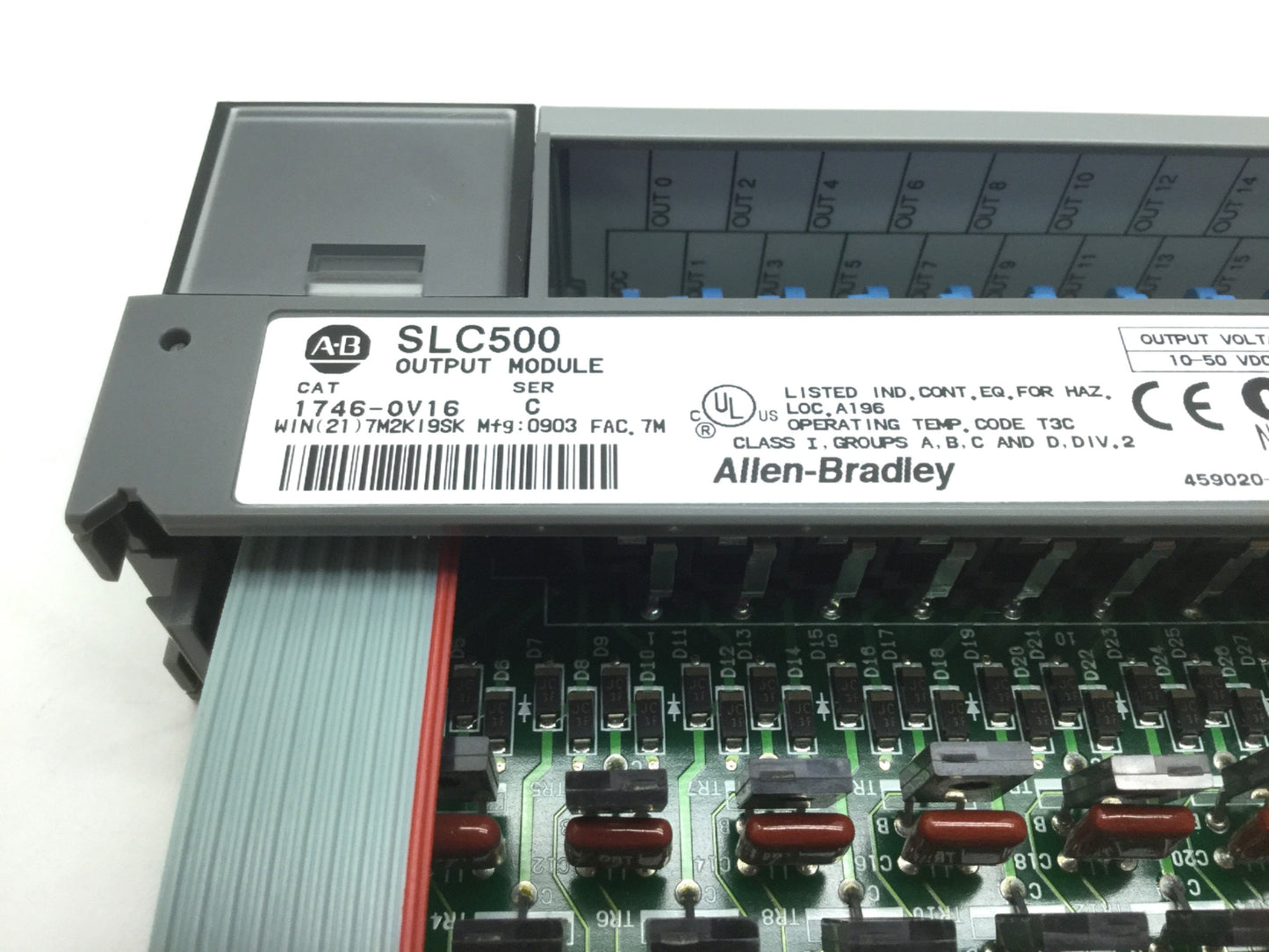 Used Allen Bradley 1746-OV16 Ser C SLC500 PLC Output Module, 10-50VDC