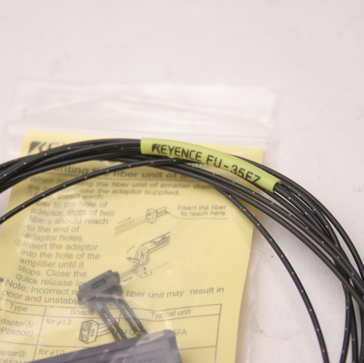 New Keyence FU-35FZ Sensor Reflective Fiber Optic Unit Length: 1m, Barrel: M3