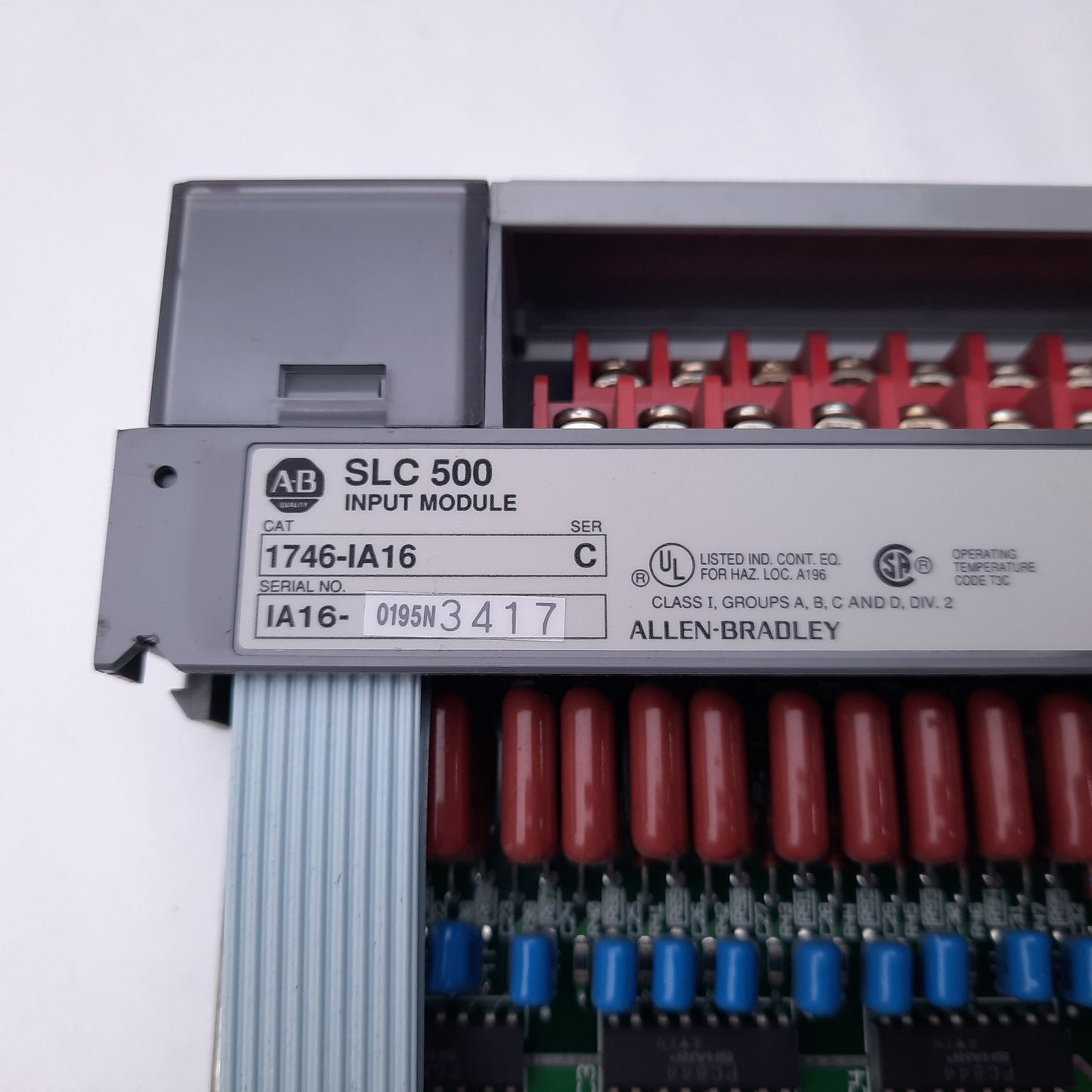 Used Allen Bradley 1746-IA16 SLC 500 PLC Input Module, Ser. C, 85-132VAC, 16 Inputs