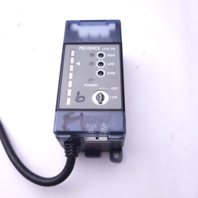 Used Keyence LX2-70 Laser Sensor Amplifier NPN 12-24VDC, Response: 0.5ms *Short Key*