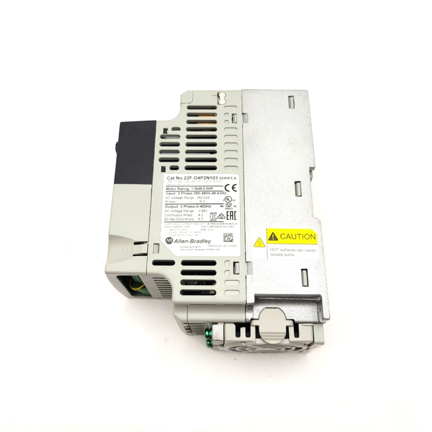 Used Allen Bradley 22F-D4P2N103 PowerFlex 4M AC Drive 1.5kW/2HP 380-480VAC 3-Phase