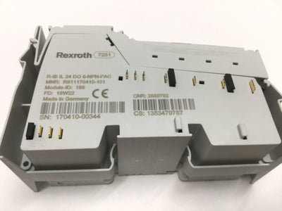 Used Rexroth R-IB IL 24 DO 8-NPN-PAC Inline 3-Wire Digital Output Module, 8 Pt, 24VDC