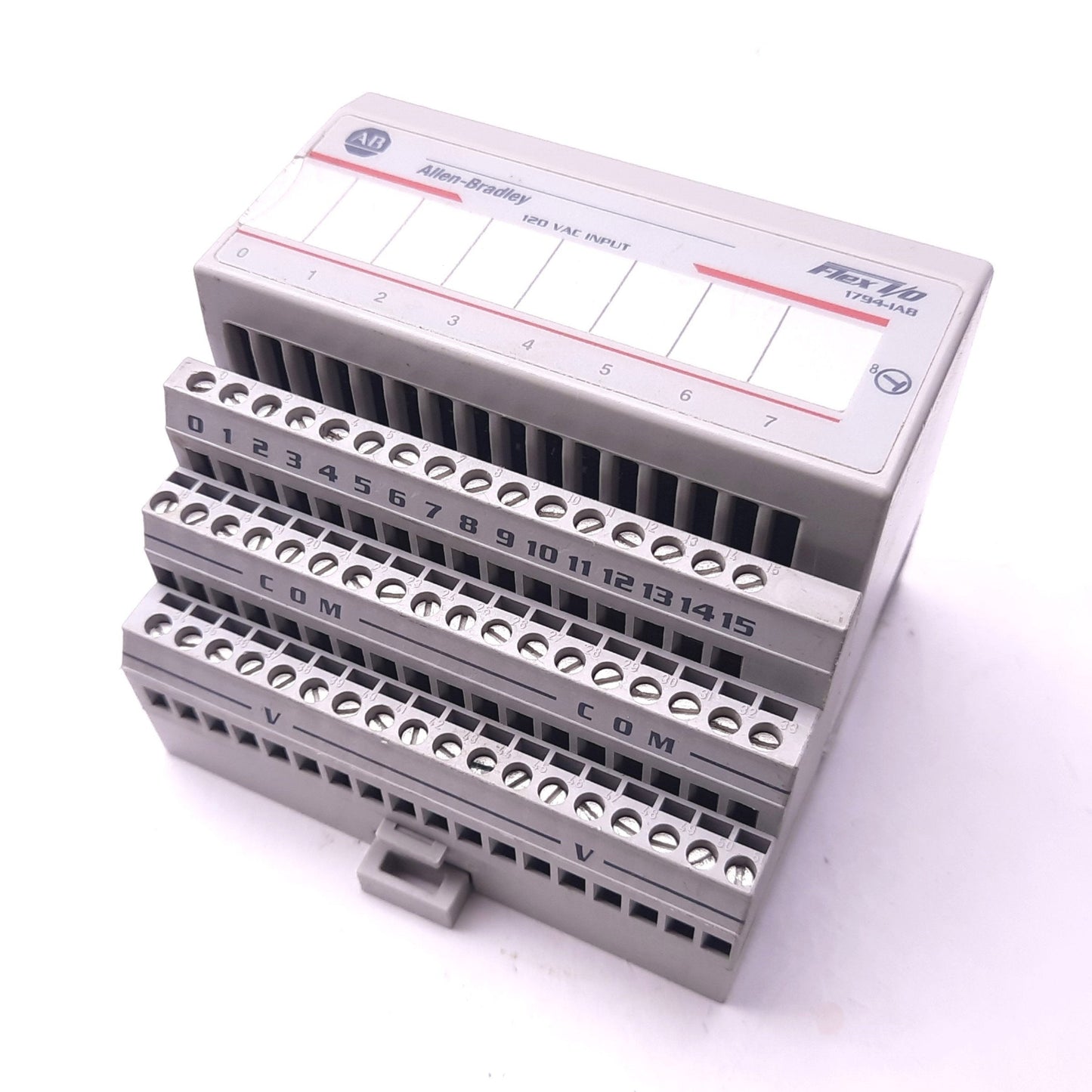 Used Allen Bradley 1794-IA8 Flex I/O Digital Input Module 8-Ch, Ser A, 120VAC W/ Base