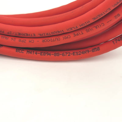 Used BALLUFF BCC M414-E894-8G-672-ES24N9-050 Double Ended Cordset M12 To RJ45 5 Meter