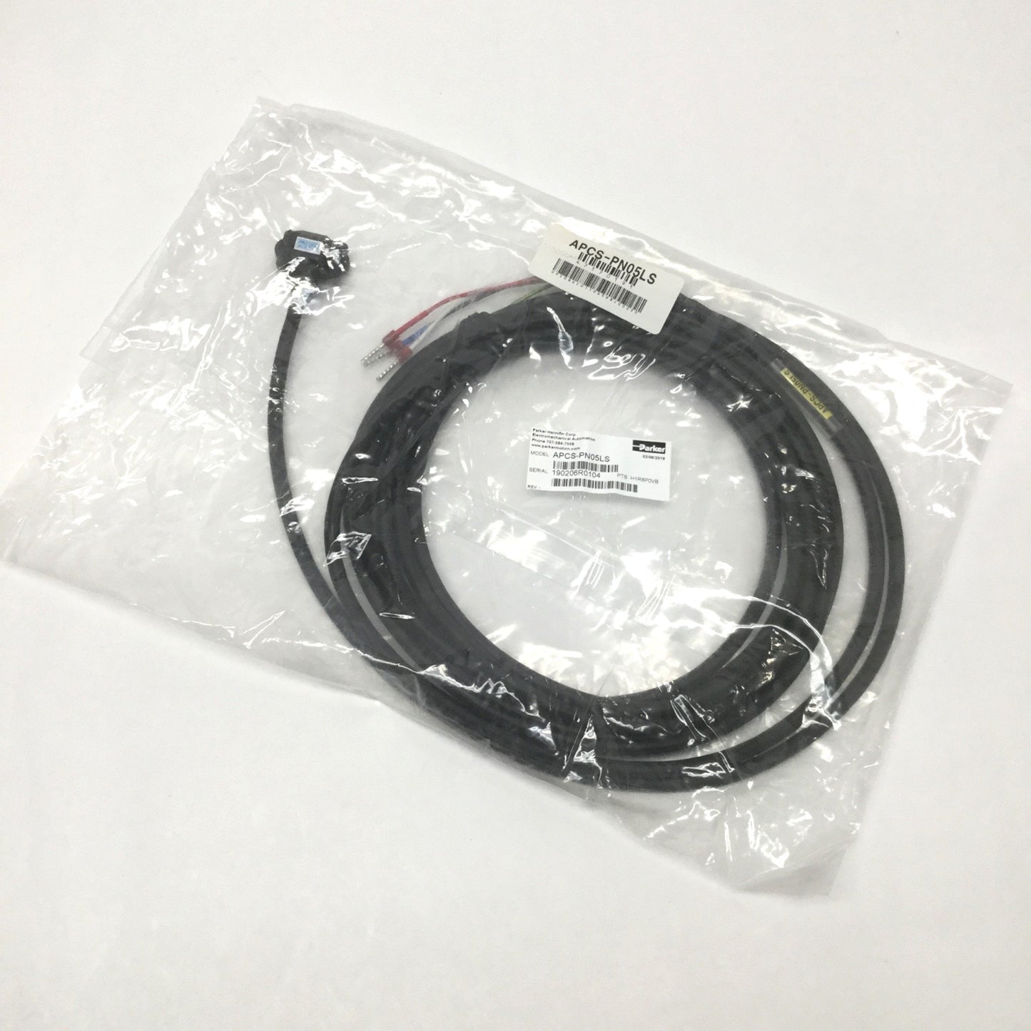 New Parker APCS-PN05LS P Series Rotary Servo Motor Power Cable, 5m Long