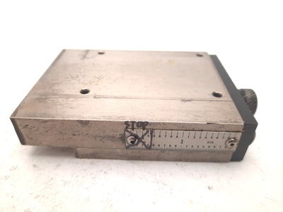 Used Steel Linear Slide Table, Manual Positioner, Travel: 1.5", 4" by 3", Lead: 0.6mm