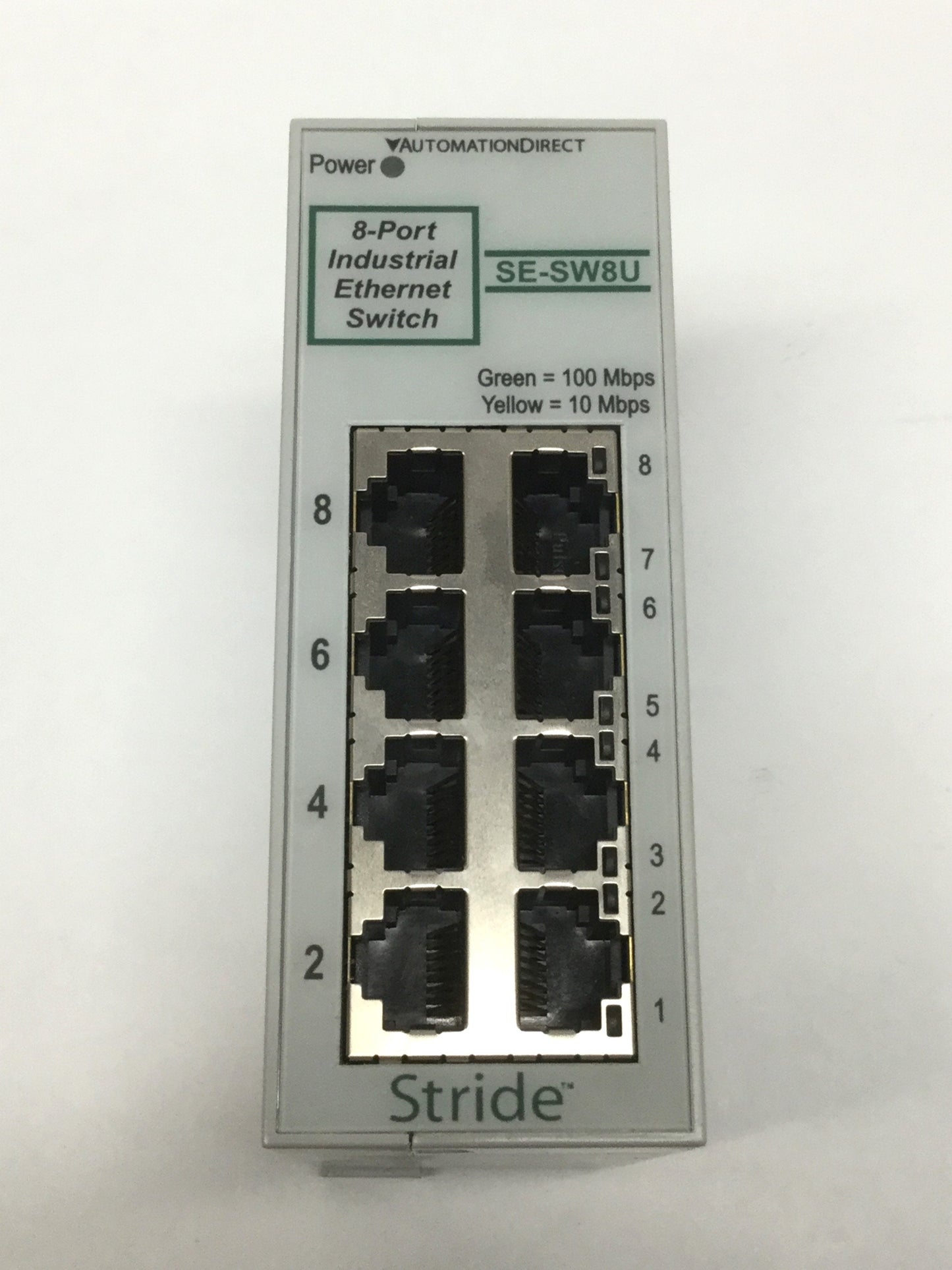 Used Stride SE-SW8U 10/100 BaseT Industrial Unmanaged Ethernet Switch 8-Port 10-30VDC