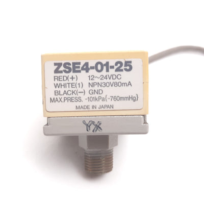 Used SMC ZSE4-01-25 Digital Vacuum Pressure Sensor Switch, 12-24VDC, 0 to -101kPa