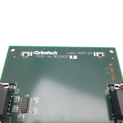 Used Orbtech 0312437 Rev A 0312438 LVDS-Adapter Board, 9-Pin D-Sub