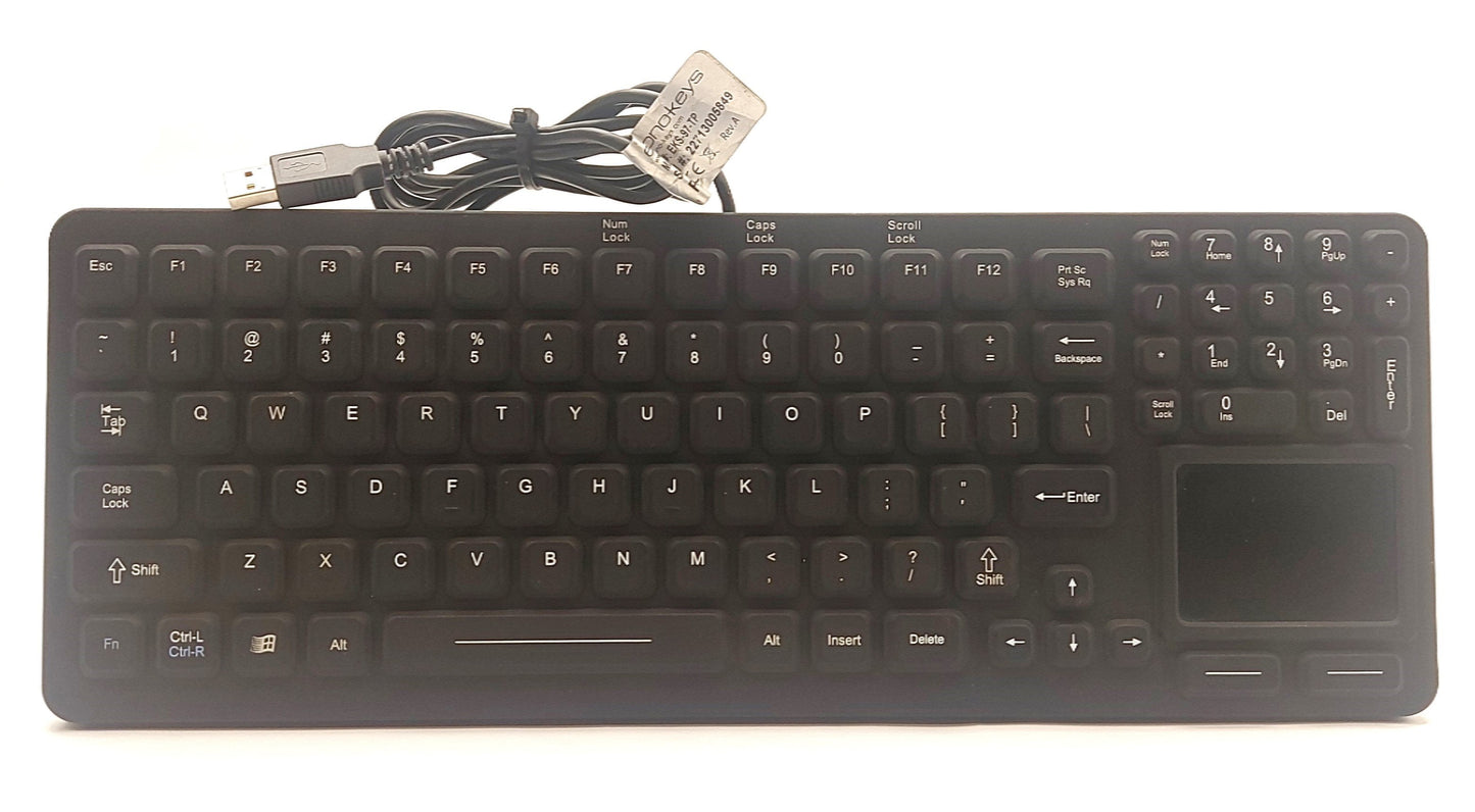 Used Econo-Keys EKS-97-TP Waterproof Touchpad Keyboard, 97-Keys, USB, IP67, Silicone