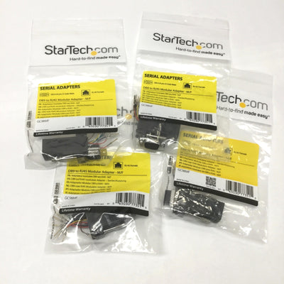 New Lot of 4 StarTech GC98MF Serial Adapters RJ45 Female to 9-Pin DB9 Male Converter