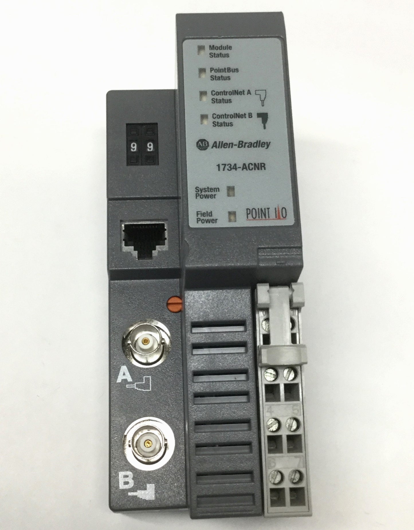 New Other Allen Bradley 1734-ACNR POINT I/O ControlNet Adapter, 2-Channel Coxial, 24VDC