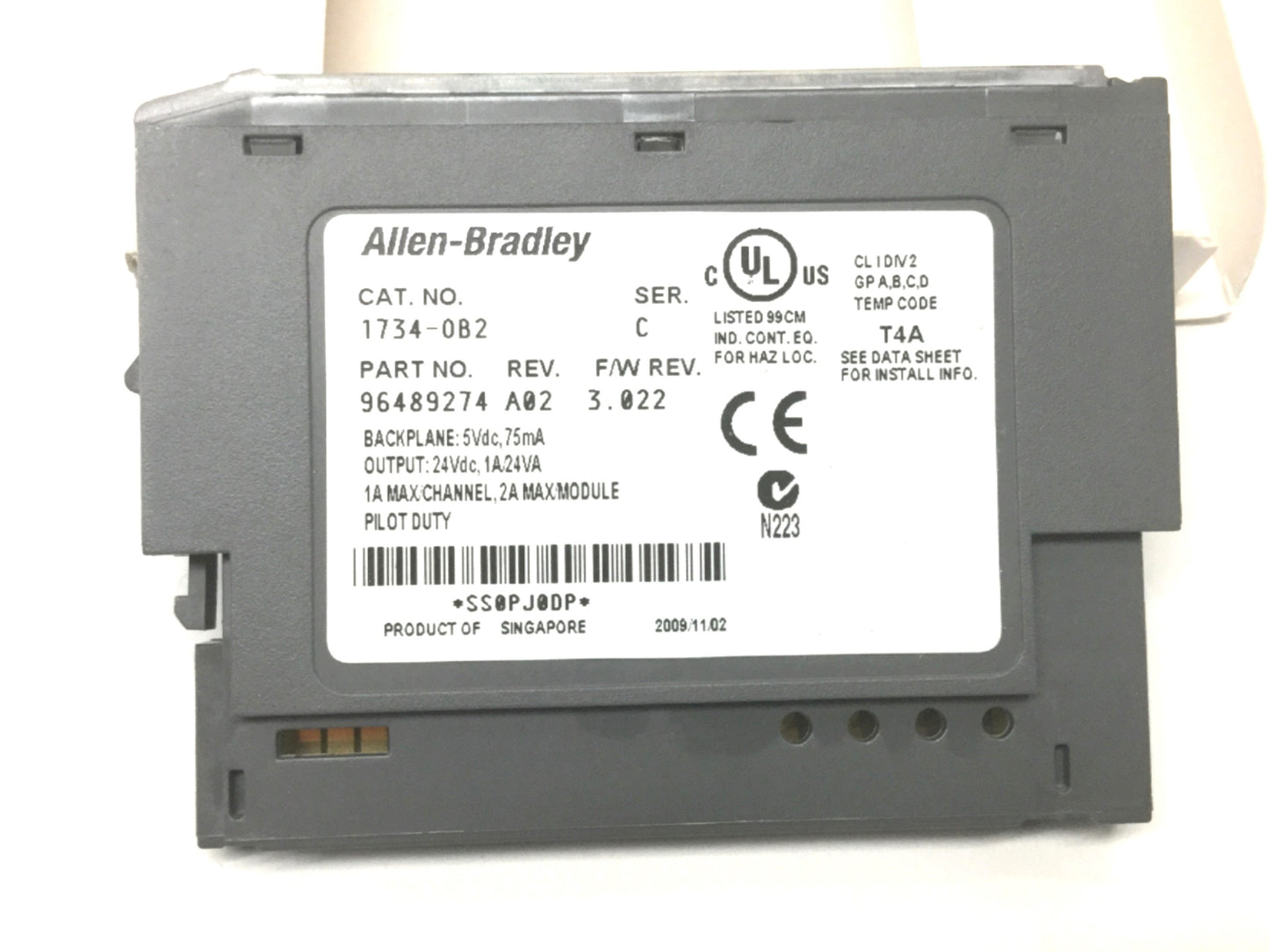 New Allen Bradley 1734-OB2 POINT I/O Digital Source Output Module, 2-Channel, 24VDC