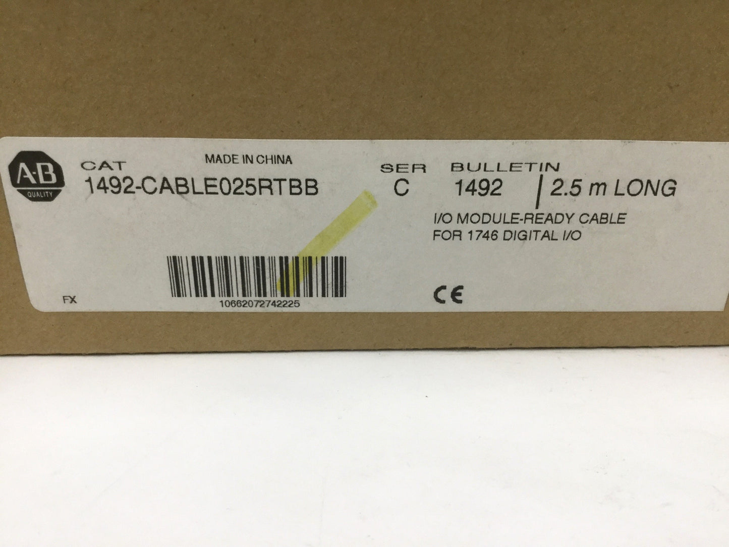 New Allen Bradley 1492-CABLE025RTBB 16PT I/O Module Ready Cable 1746-RT25B Connector