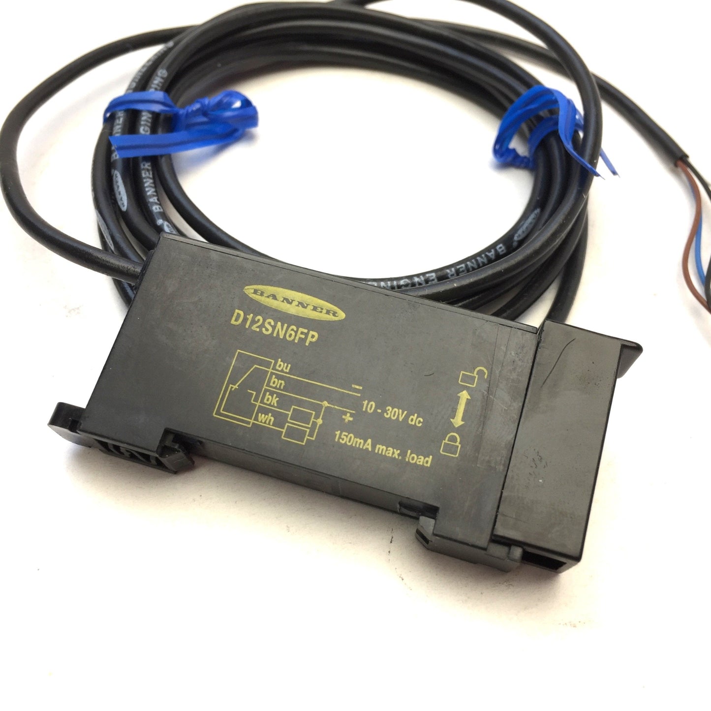 New Banner D12SP6FP Plastic Fiber Optic Sensor, Output: NPN, Voltage: 10-30VDC