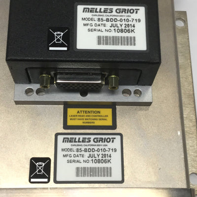 Used Melles Griot 85-BDD-010 Blue DPSS Solid-State Laser System 488nm, 10mW, RS-232