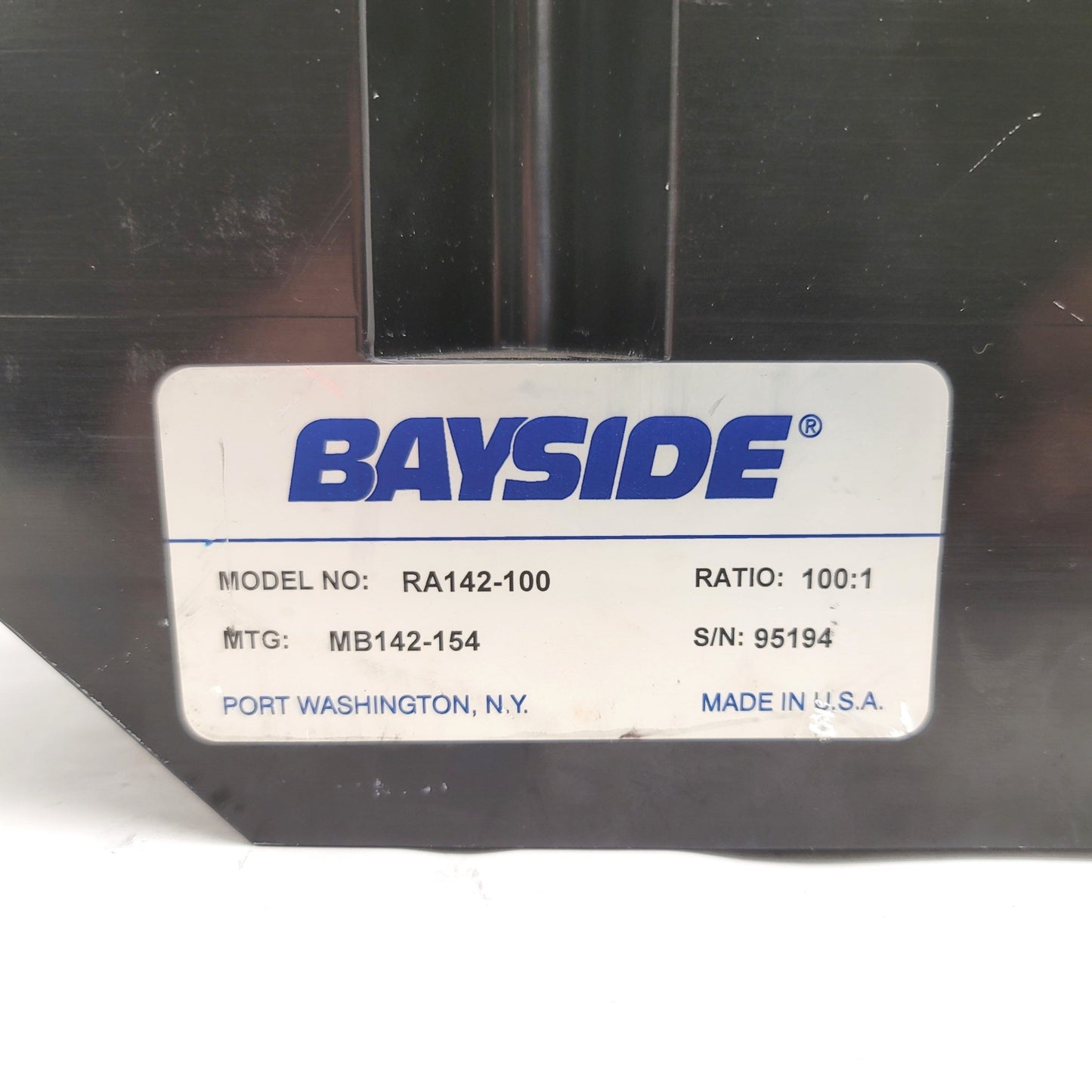 Used Bayside RA142-100 Right Angle Gearbox Ratio: 100:1, Frame: 142, 4000RPM, 519.8Nm