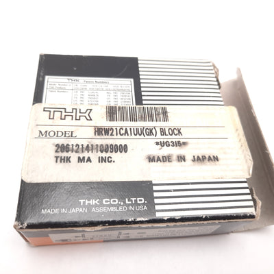 New THK HRW-21CA1UU Linear Rail Guide Carriage Block, For 37mm Rail, 68mm x 58.8mm