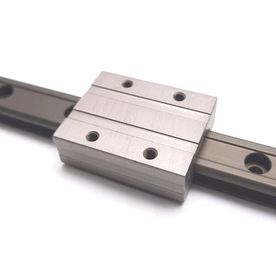 New – Open box PBC Linear MRC12C Rollerless Slide On 320mm Long Rail, Carriage: 34mm x 27mm