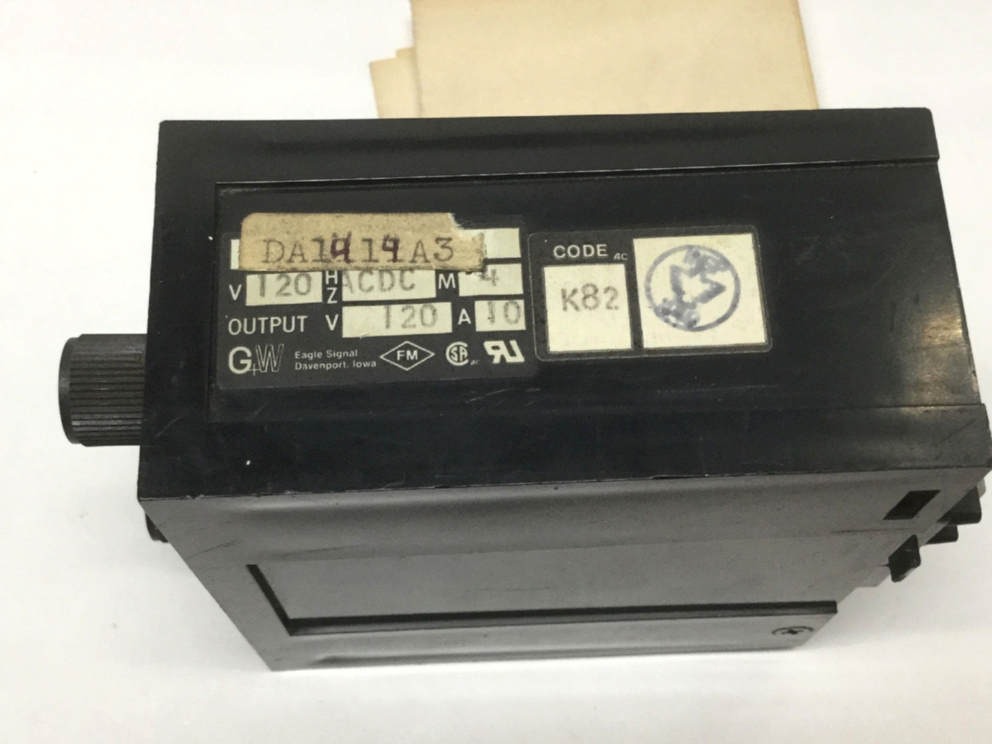 Used Eagle Signal DA1414A3 DA100 Miniflex On/Off Repeat Cycle Timer, 60 sec, 120VAC