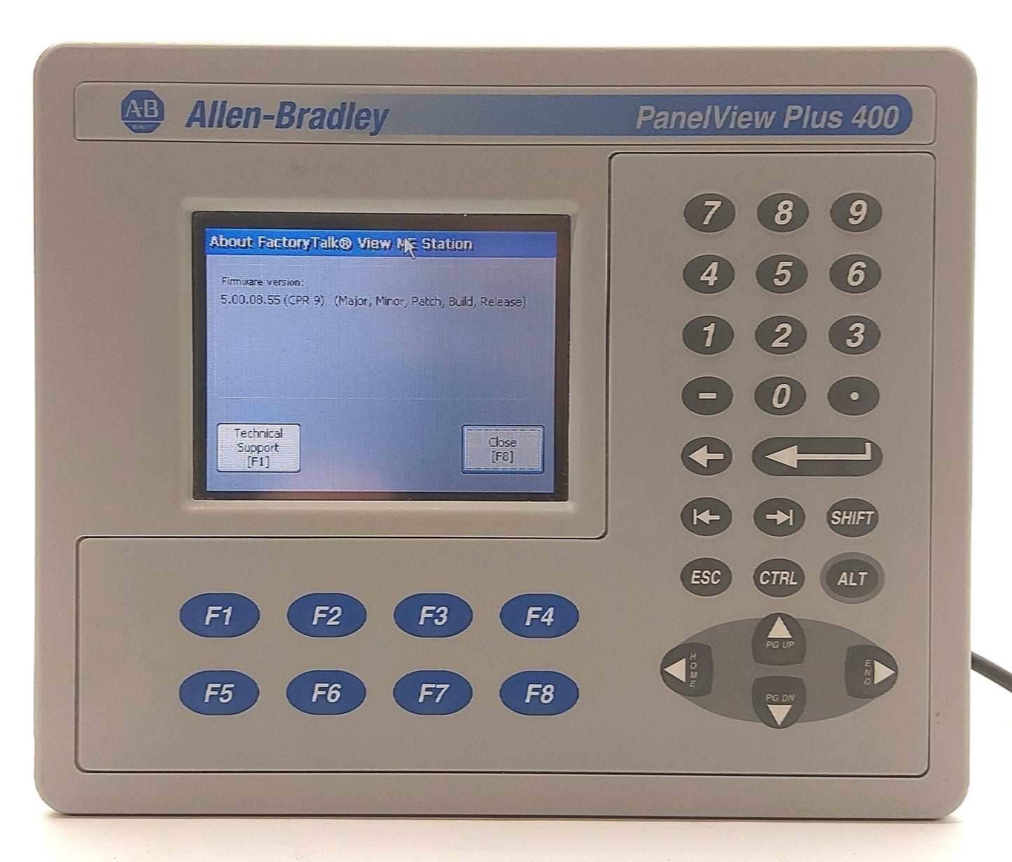 Used Allen Bradley 2711P-B4C20D PanelView Plus 400 Keypad/Touch HMI, 4", 24VDC