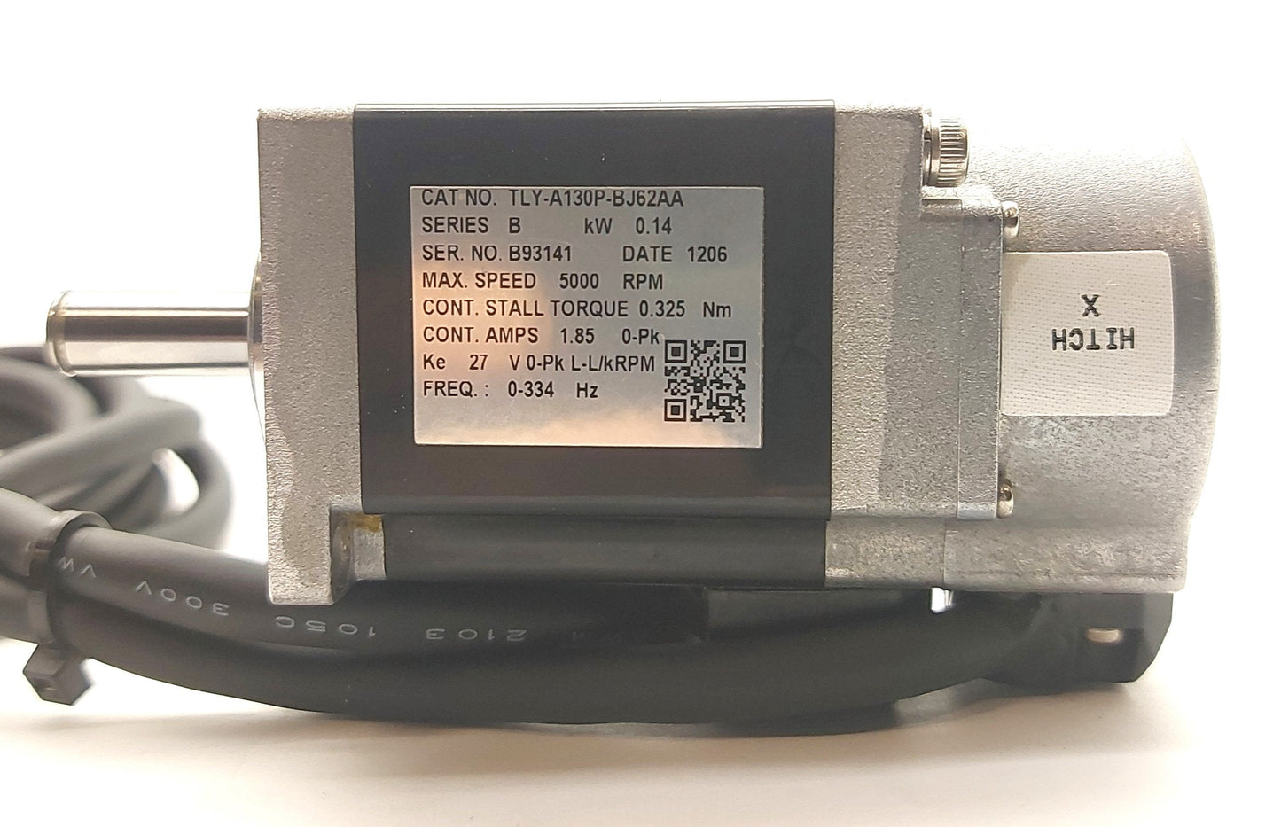 Used Allen Bradley TLY-A130P-BJ62AA Kinetix Servo Motor, .14kW, .325Nm, 46mm Mount