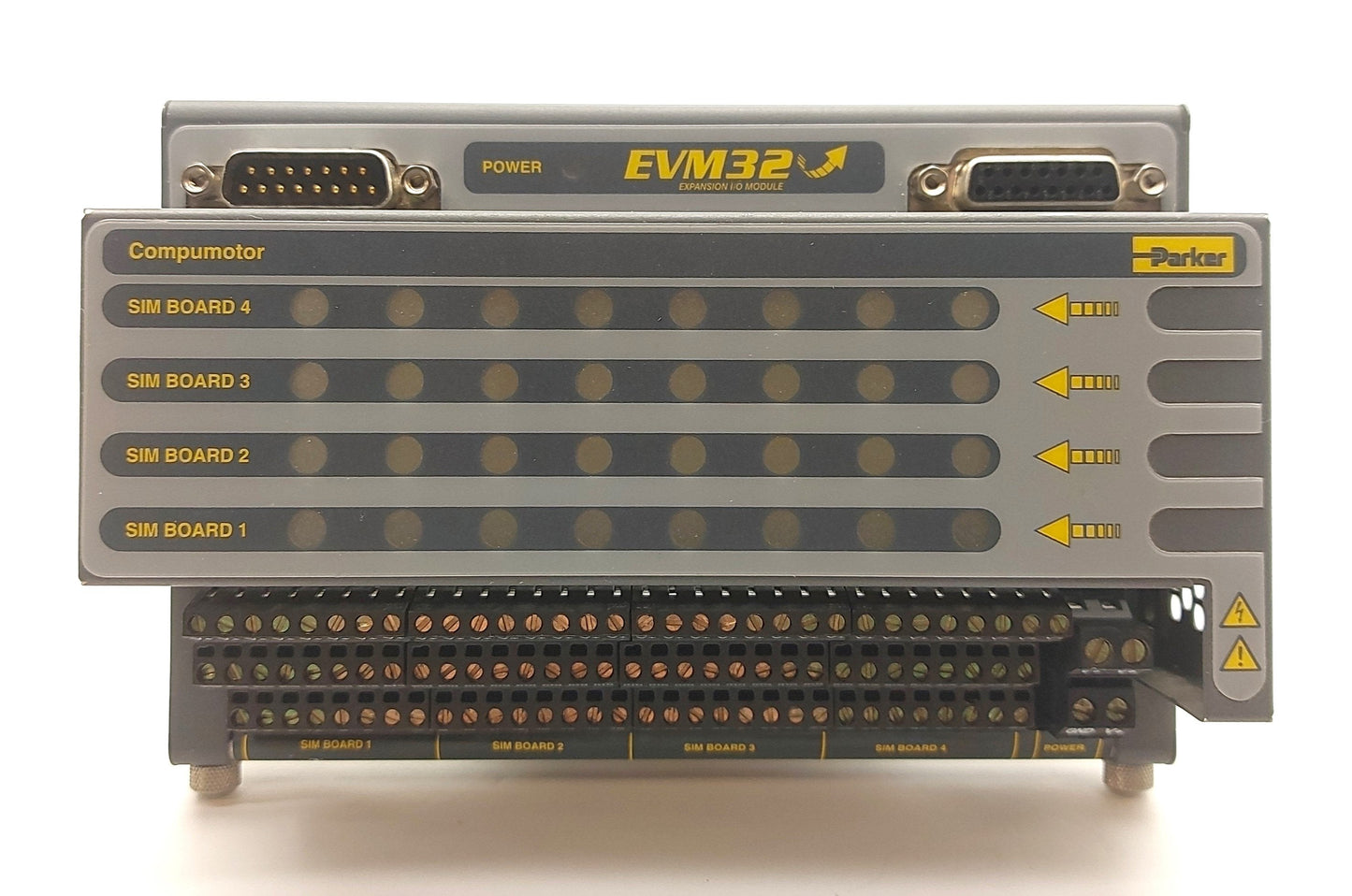 Used Parker EVM32-BASE Compumotor Expansion I/O Module Baseboard, 4x SIM Slot, 15-Pin