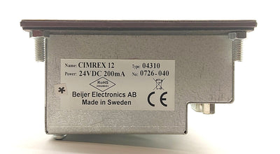 Used Beijer Electronics CIMREX 12 Human Machine Interface, RS-232/422/485, 24VDC