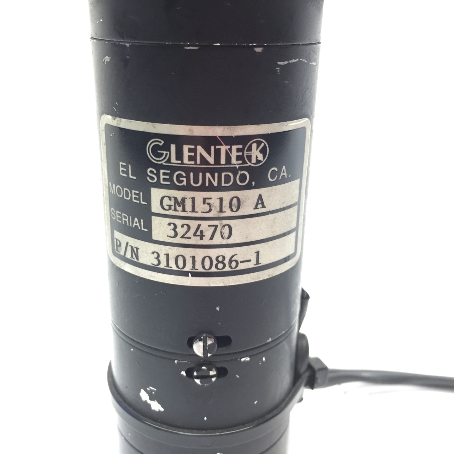 Used Glentek GM1510A DC Brush Servo Motor P/N 3101086-1, Shaft Dia 0.19", 1.32" Mount