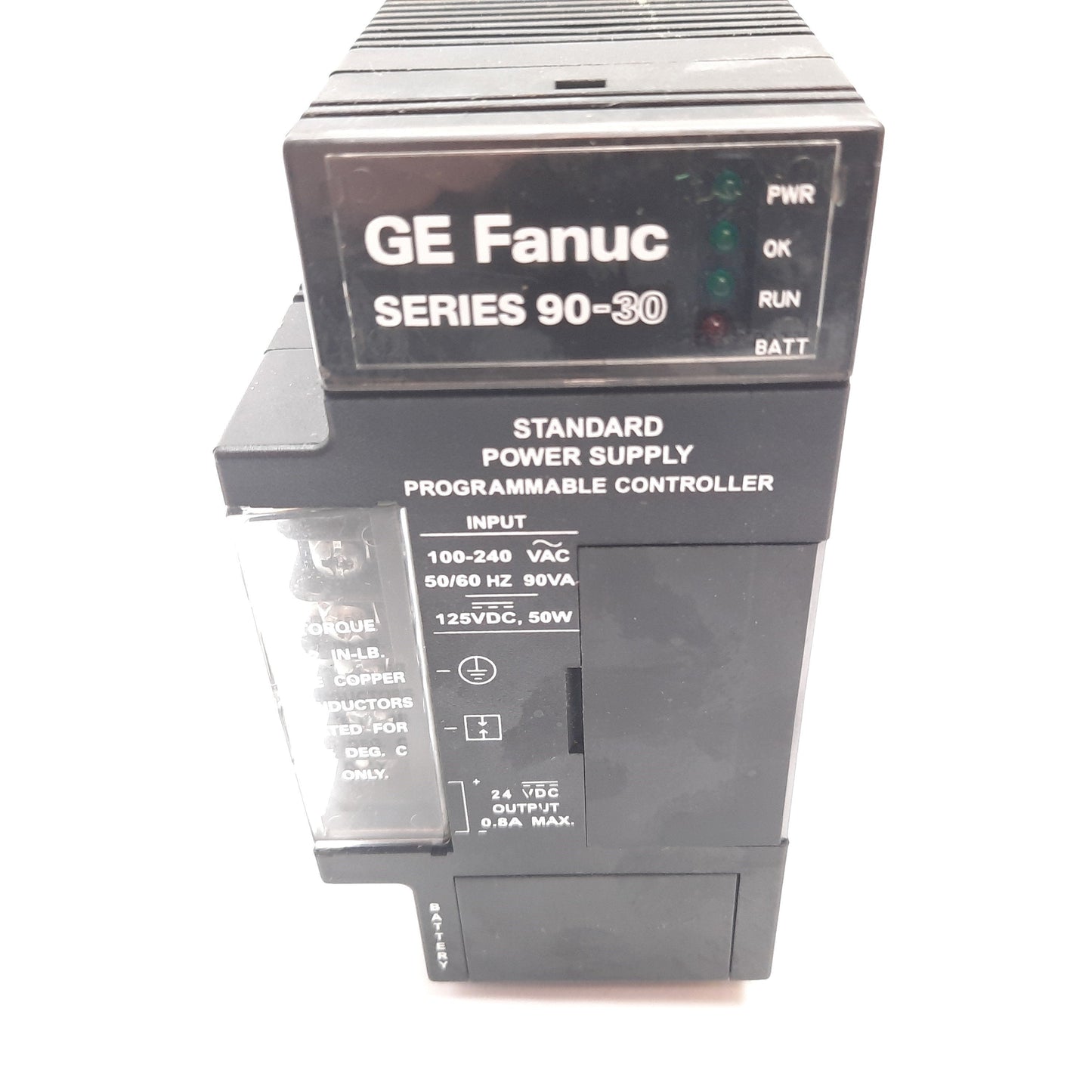 Used GE Fanuc IC693PWR321Y Power Supply 120/240VAC 125VDC, 24VDC, Broken Mount