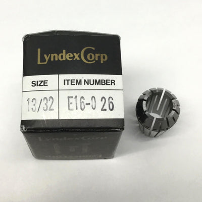 New – Open box Lyndex Nikken E16-026 ER16 Chuck Collet, 13/32", 27mm Long, 0.406"-0.375"