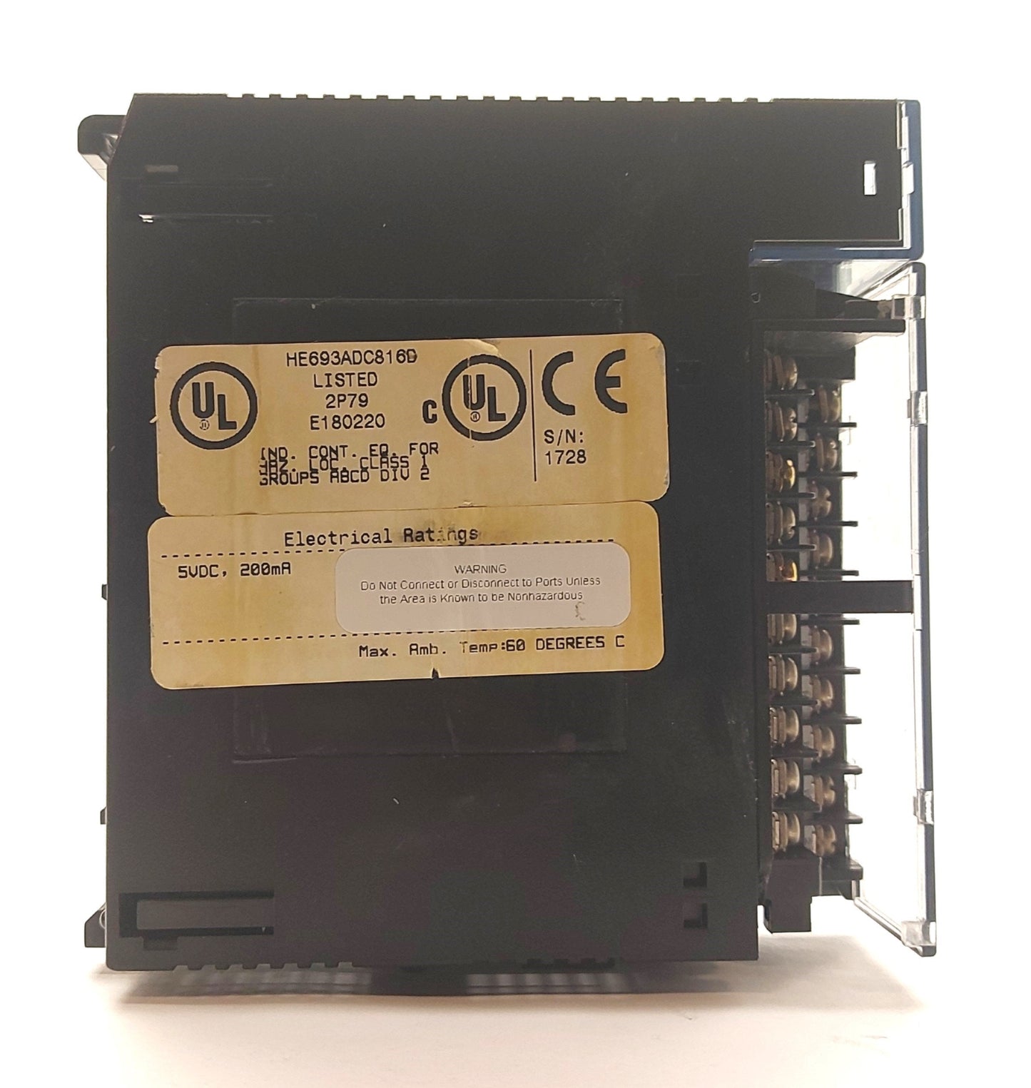 Used Horner GE Fanuc HE693ADC816D Series 90-30 Analog Input Module, 8-Channel, ñ10VDC