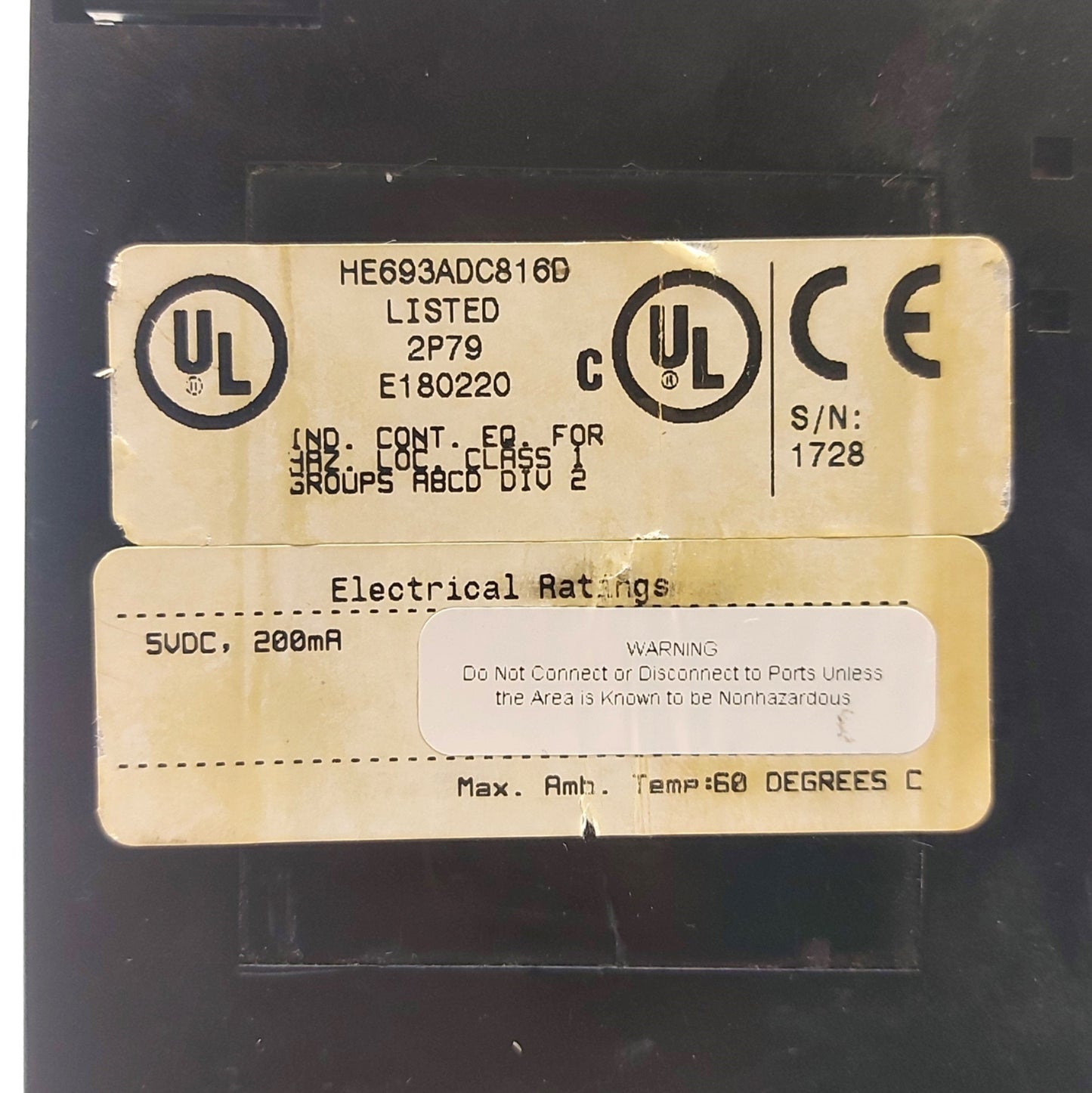 Used Horner GE Fanuc HE693ADC816D Series 90-30 Analog Input Module, 8-Channel, ñ10VDC