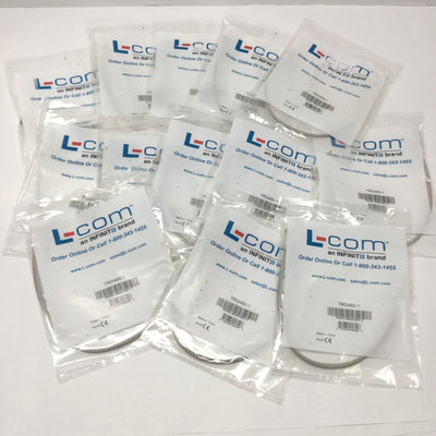 New Other Lot of 13 L-COM TRD450CR-1 Ethernet Patch Cables, Cat 5E, 10Base-T, RJ45, 1ft