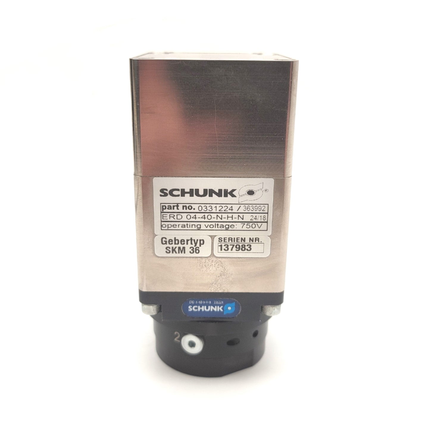 Used Schunk ERD 04-40-N-H-N Miniature Rotary Unit 530VAC 1.29A 3PH, 600RPM, 1.2Nm