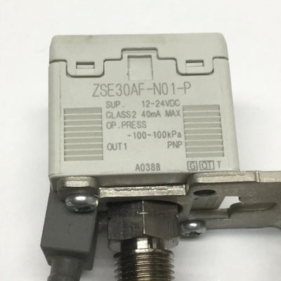 Used SMC ZSE30AF-N01-P Digital Vacuum Pressure Switch, 12-24VDC, -100 to 100kPa, PNP