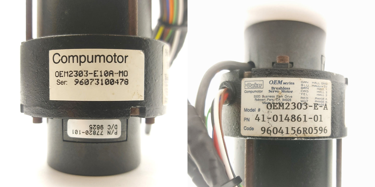 Used Parker OEM2303-E10A-MO Compumotor DC Servo Motor 111W 55.8oz-in 70VDC NEMA 23