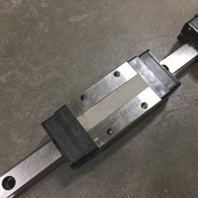 Used THK LM Caged Linear Guide Rail w/2x SHS15V Bearings, Rail: 1625mm x 15mm x 13mm